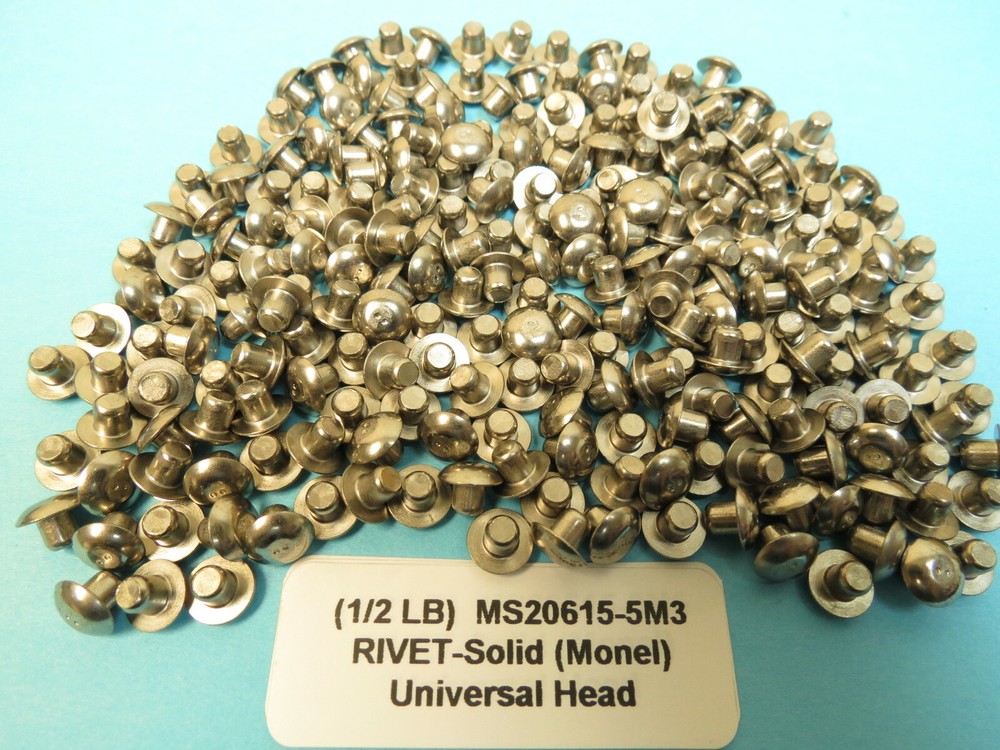 MS20615-5M3 MONEL Solid Rivet Universal Head Aircraft Aerospace Lot = 1/2 Pound