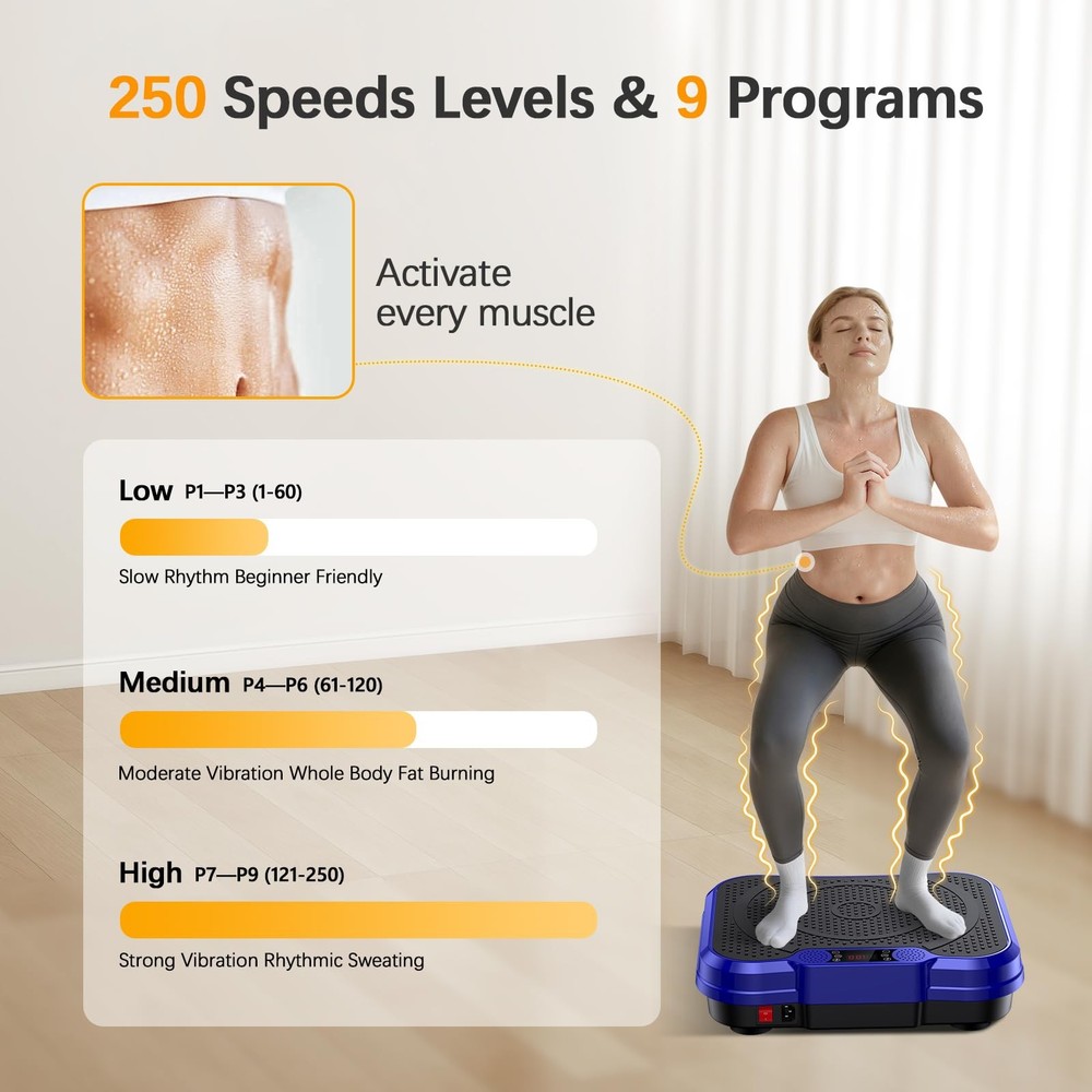 Vibration Plate Exercise Machine,Vibrating Platform for Lymphatic Drainage wi...