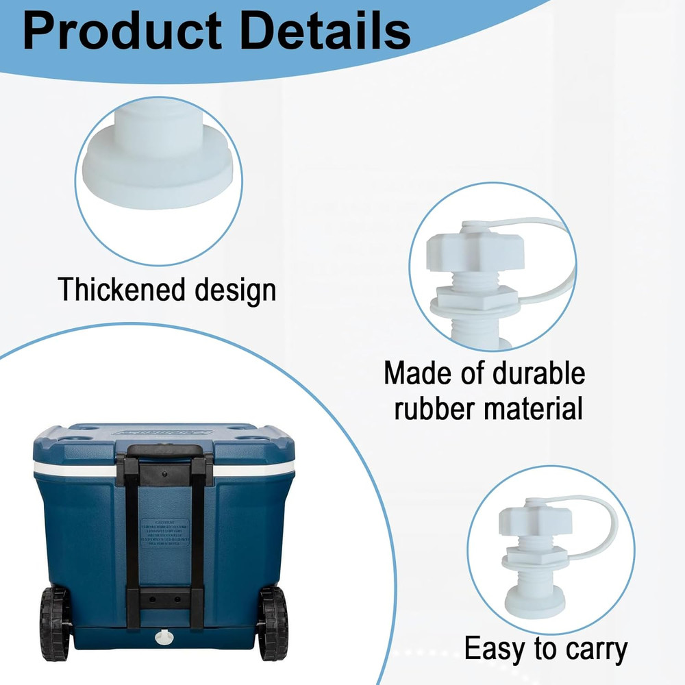 Cooler Drain Plug Kit – Universal Replacement Cooler Drain Plug, 1.97 Inch Lengt