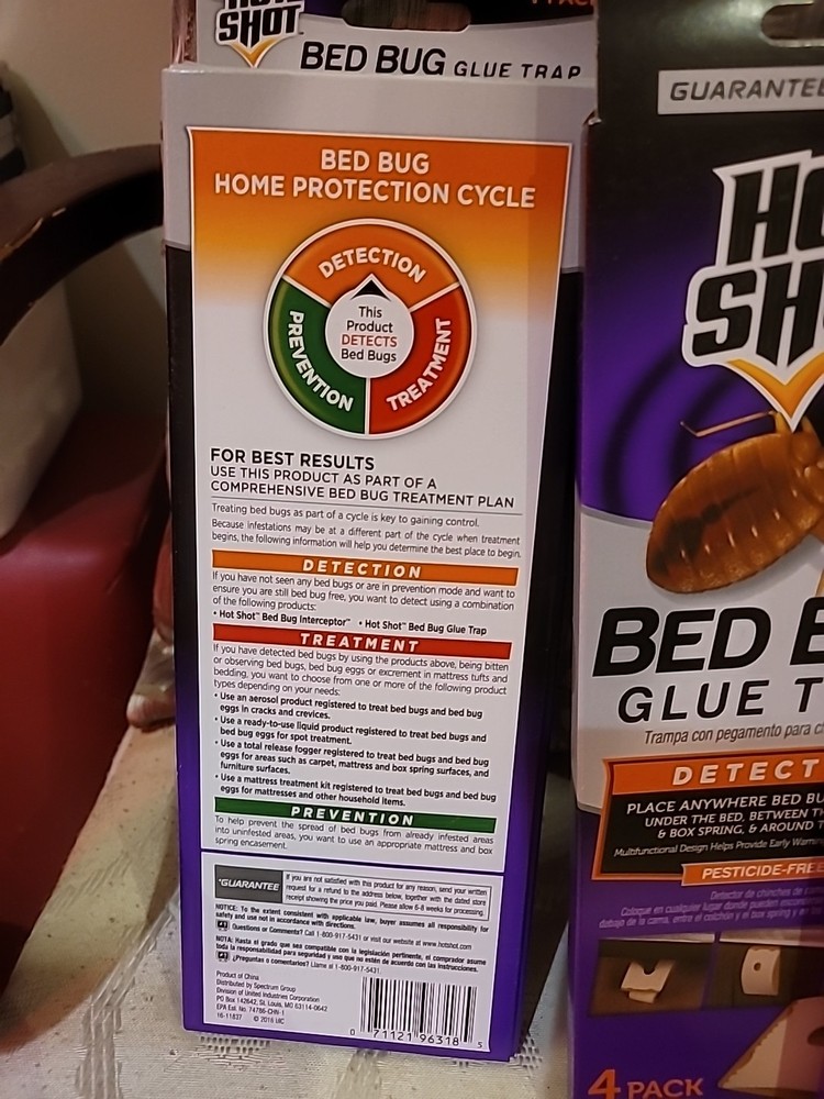 5 Hot Shot PREVENT & DETECT Bed Bugs Glue Trap Stations Bedbug Detection NEW
