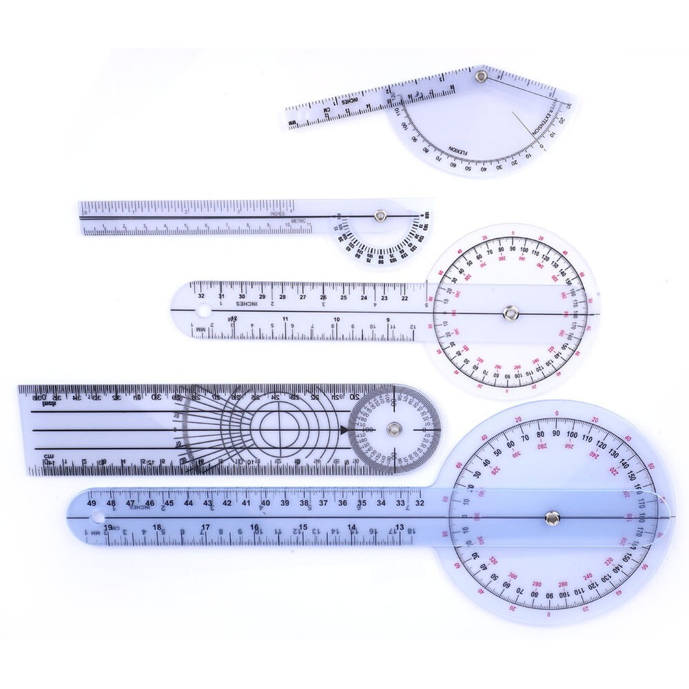 5Pcs 6/8/10inch Protractor Angle Ruler Spinal Goniometer