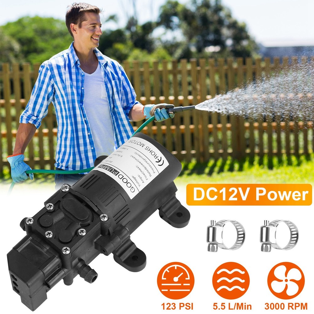 130PSI 12V Water Pump Self Priming Diaphragm High Pressure Automatic Switch