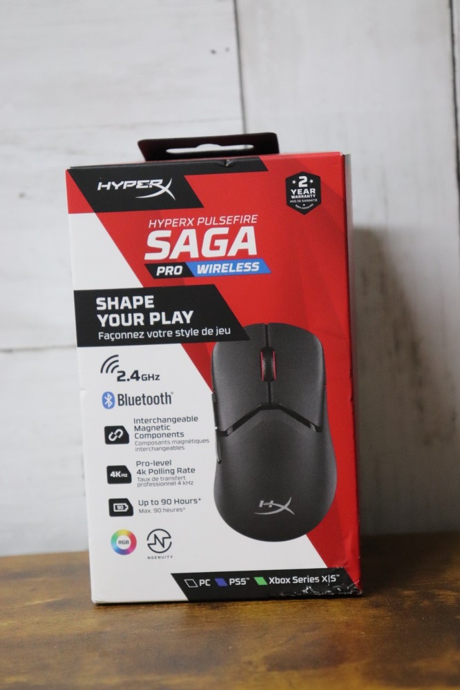 New HyperX Pulsefire SAGA pro Black 2502 Wireless Mouse