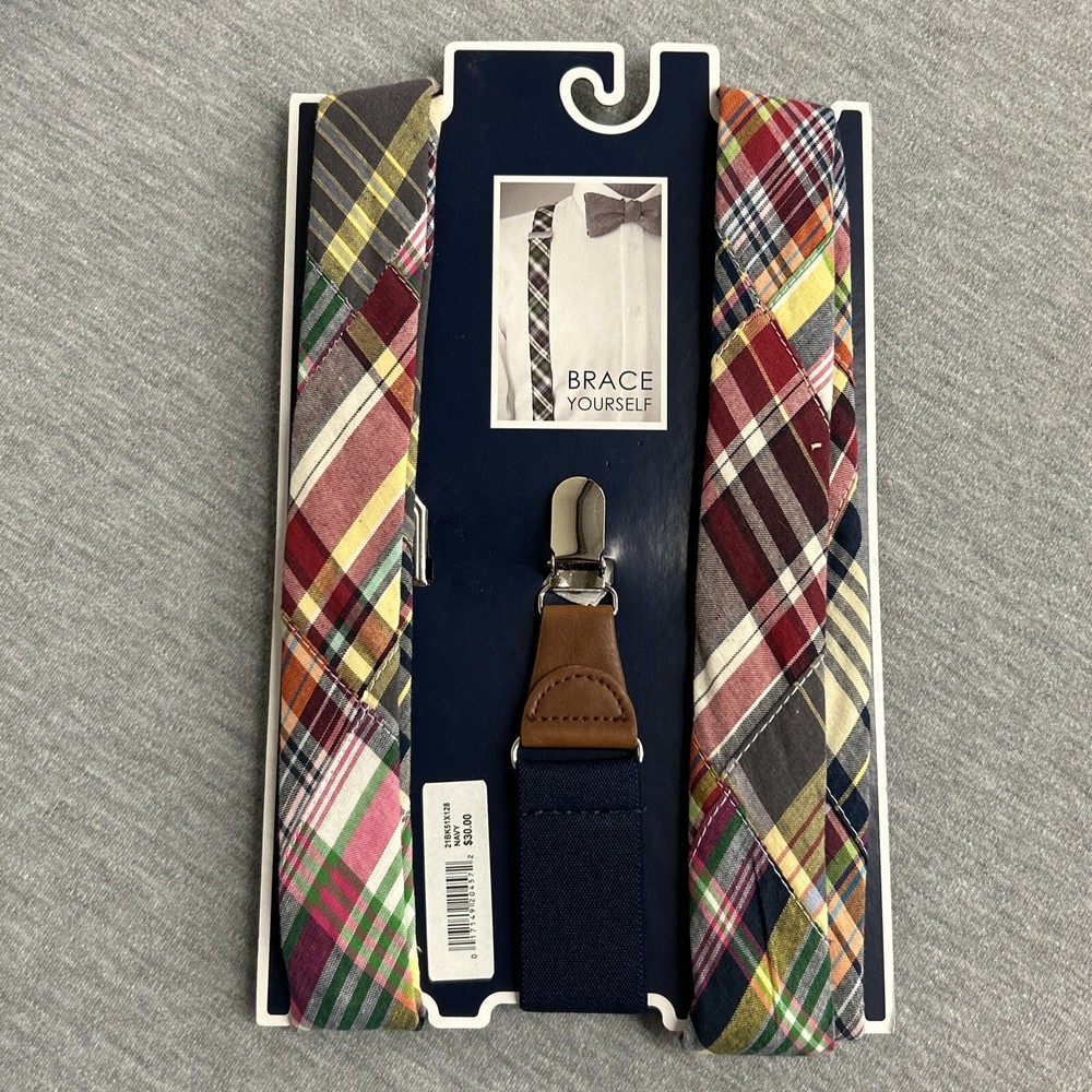 Saddlebred Suspenders Men's One Size Patch Plaid Clip Closure