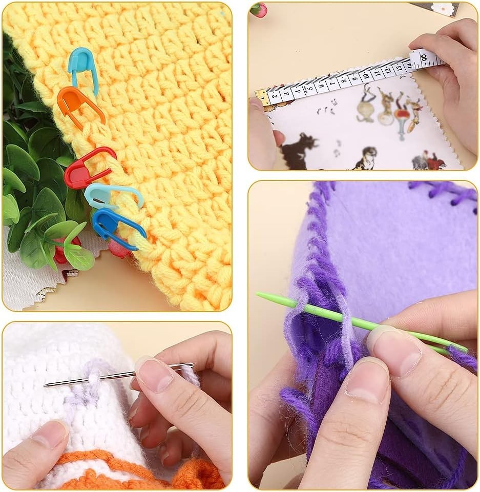 Complete Knitting Accessories Kit: Includes Needles, Markers, and Storage Box