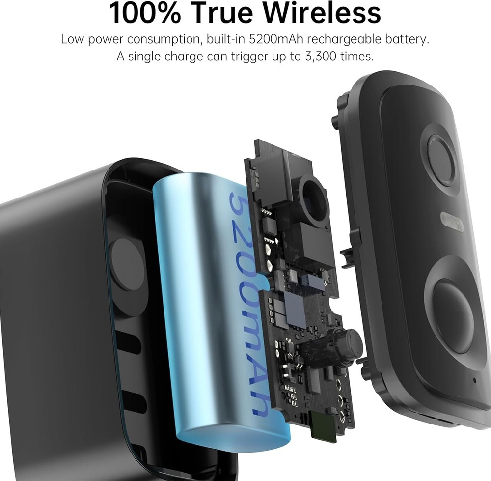 2K Wireless Solar Camera Outdoor Security Camera Battery-Powered Camera for Home
