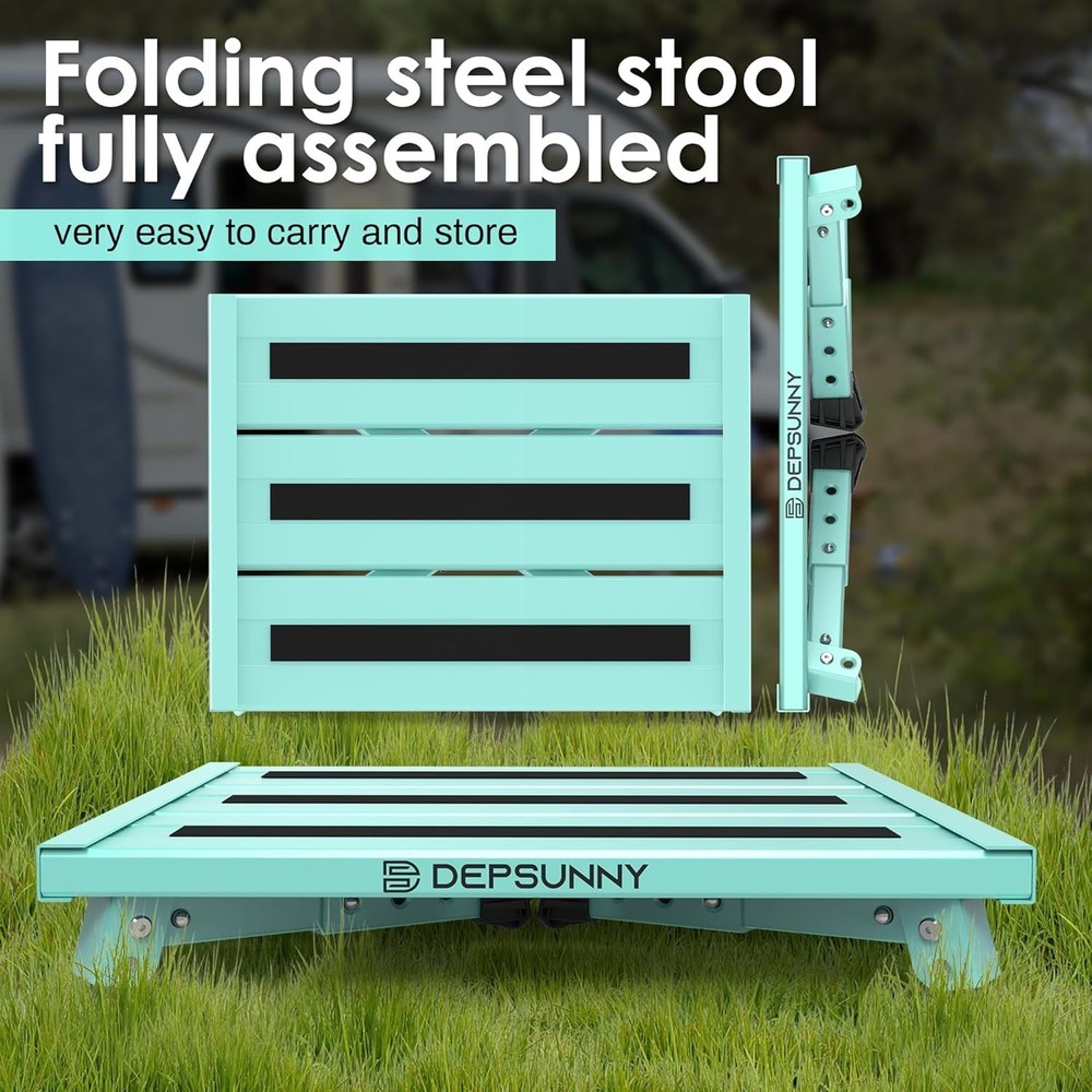 Non-Slip Adjustable Height Aluminum RV Step Stable Foldable Platform Step Stool