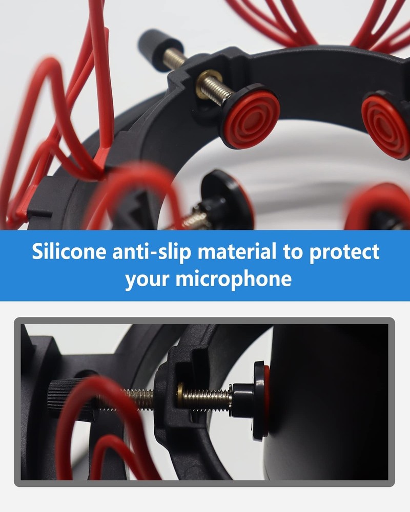 Microphone Shock Mount with Pop Filter Universal Shock Stand for Microphones ...