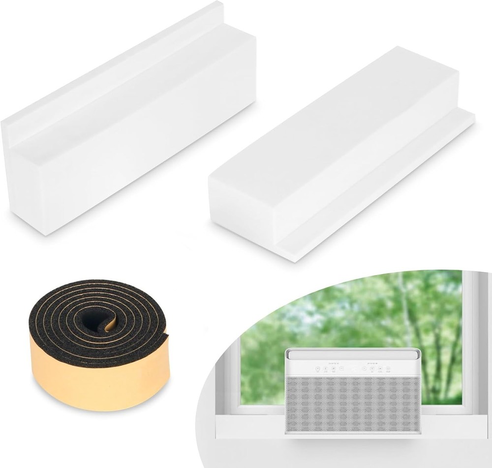 Foam Block for U-Shape Window Air Conditioner Units, 2 Pack Insulation AC Sid...