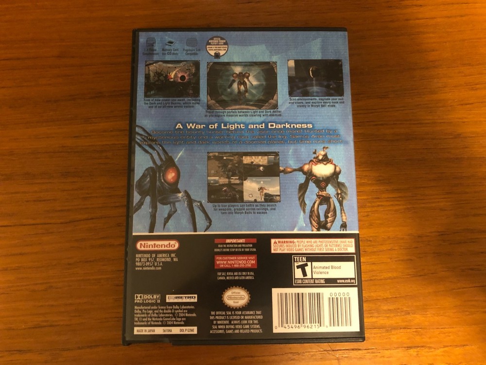 Replacement GameCube Case for Metroid Prime 2: Echoes