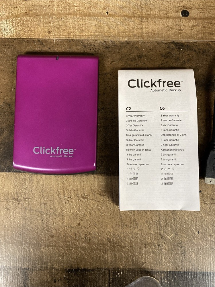Clickfree Automatic Backup C6 For PC Computer Portable 750GB Storage
