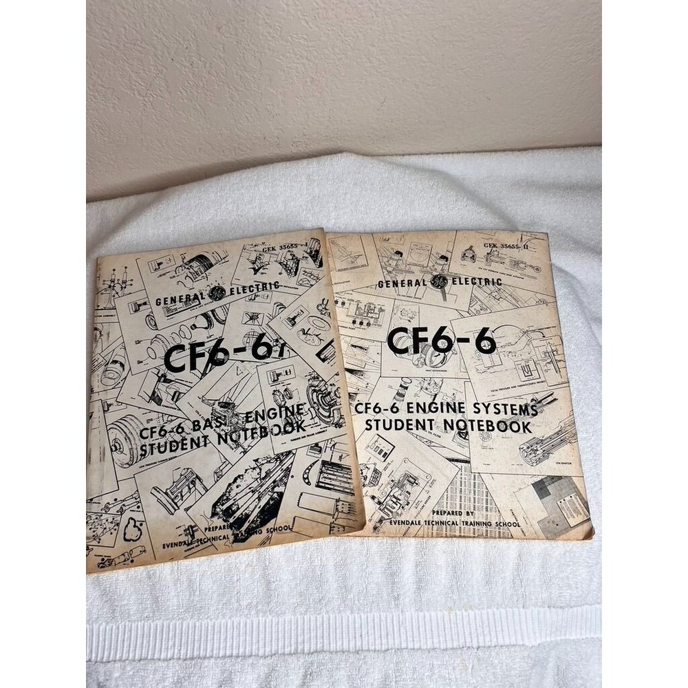 1970s General Electric CF6-6 Basic Engine Systems Student Notebooks Manuals