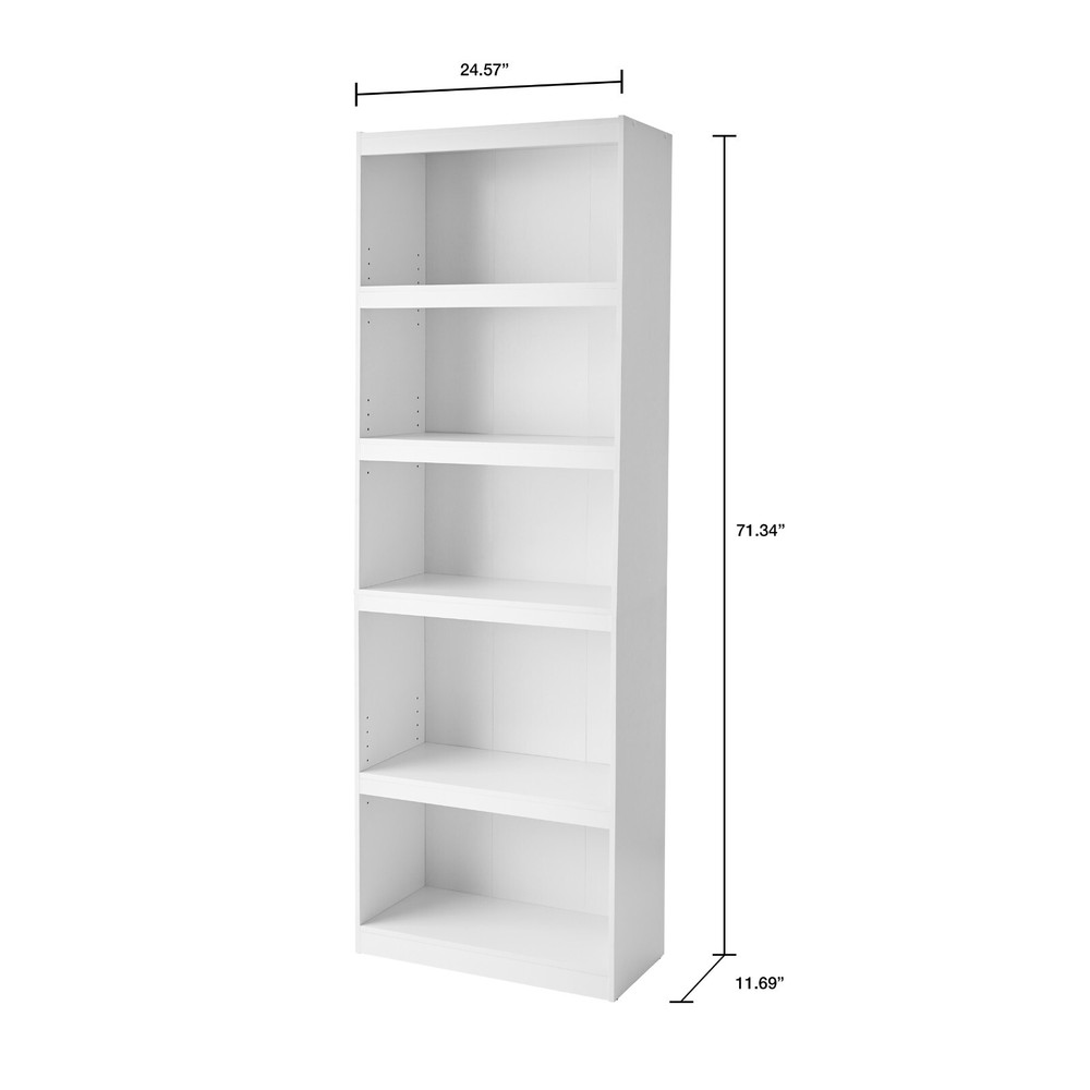 Mainstays Framed 5-Shelf Bookcase, White