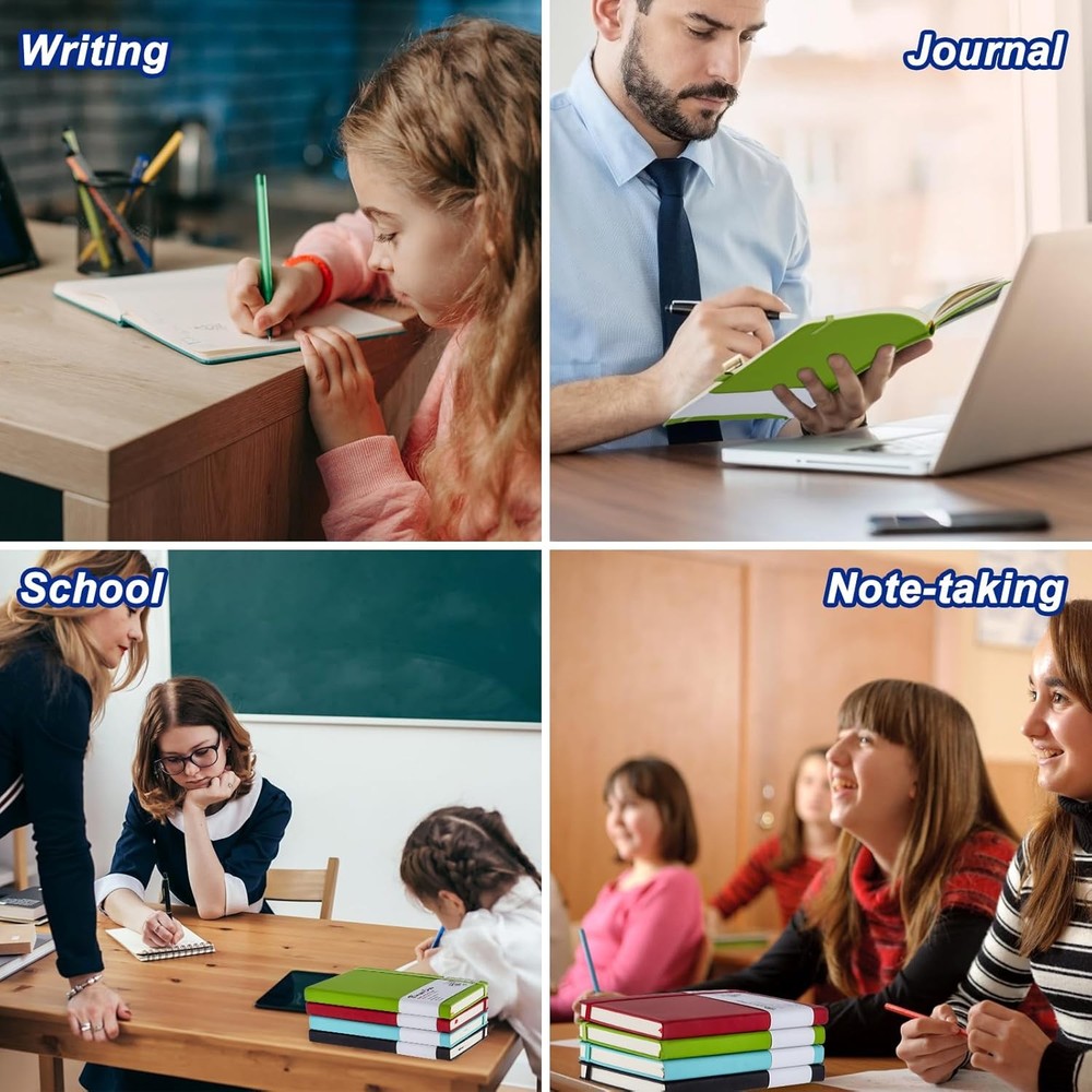 12pcs Lined Journal Notebook A5 Leather Hardcover Notebooks for Writing Work