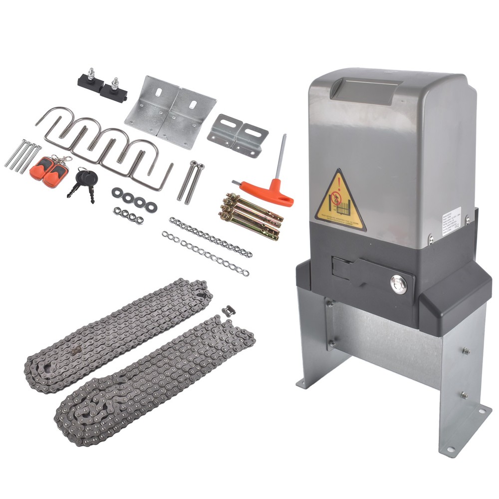 1800lbs Automatic Sliding Gate Opener Operator Kit Electric w/2 Remotes
