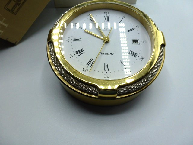 FRED of PARIS Joaillier Collection DESK Clock SILVER AND GOLD W/Box FORCE 10