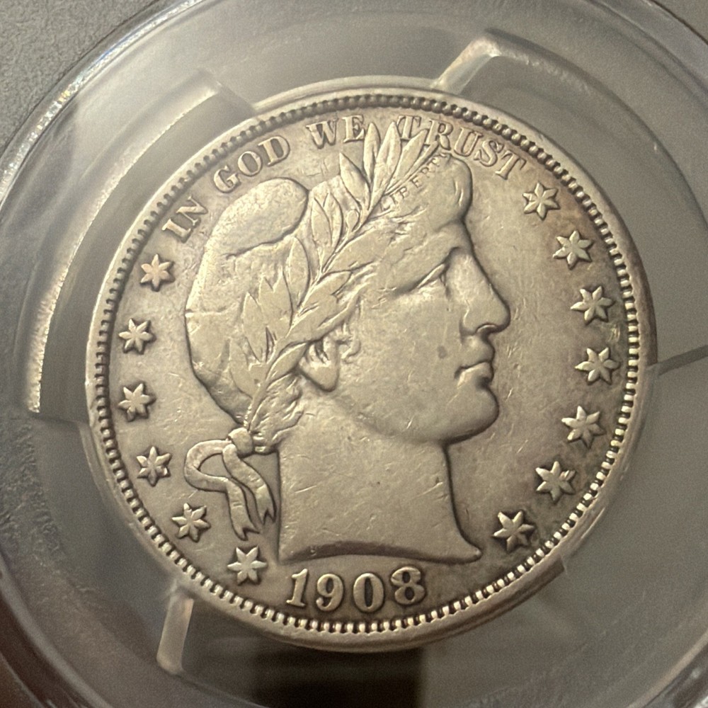 1908-D BARBER HALF DOLLAR - PCGS - VF DETAILS