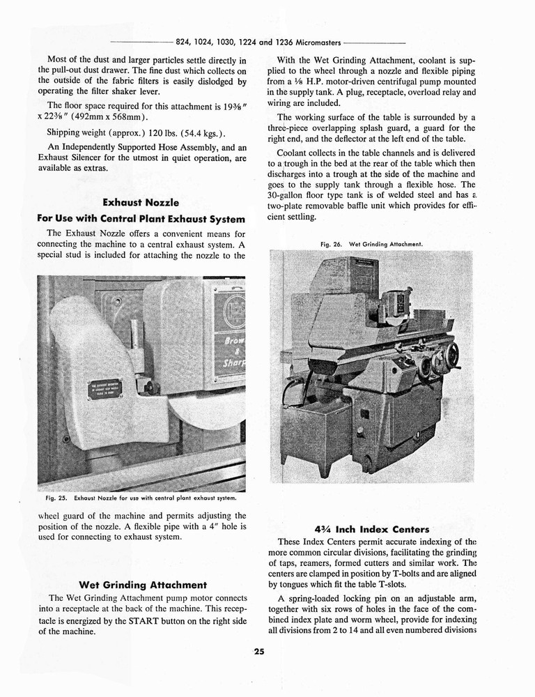 Brown & Sharpe Micromaster Surface Grinder Operation & Maintenance Manual #1803