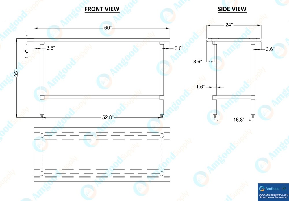 24 in. x 60 in. Stainless Steel Table