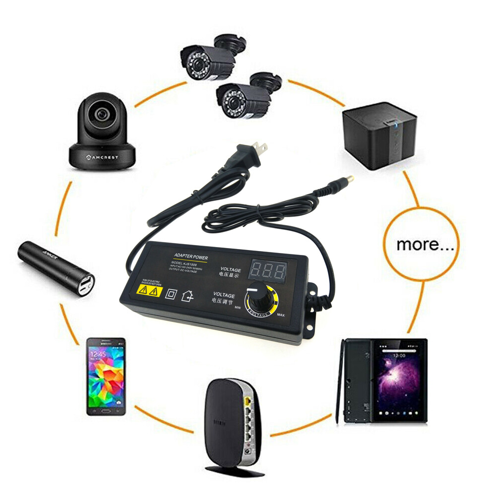 Adjustable power supplies Voltage 3 to 24V AC/DC Switch Power LED Display