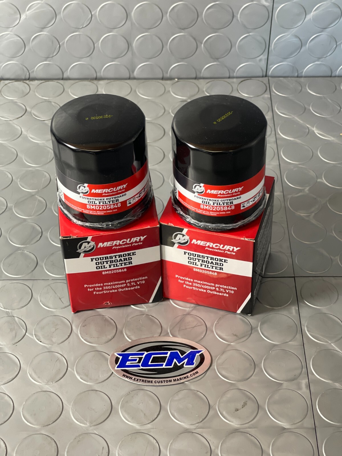 Mercury Quicksilver 350/400 HP 5.7L V10 Verado Oil Filter PN 35-8M0205848 2-Pack