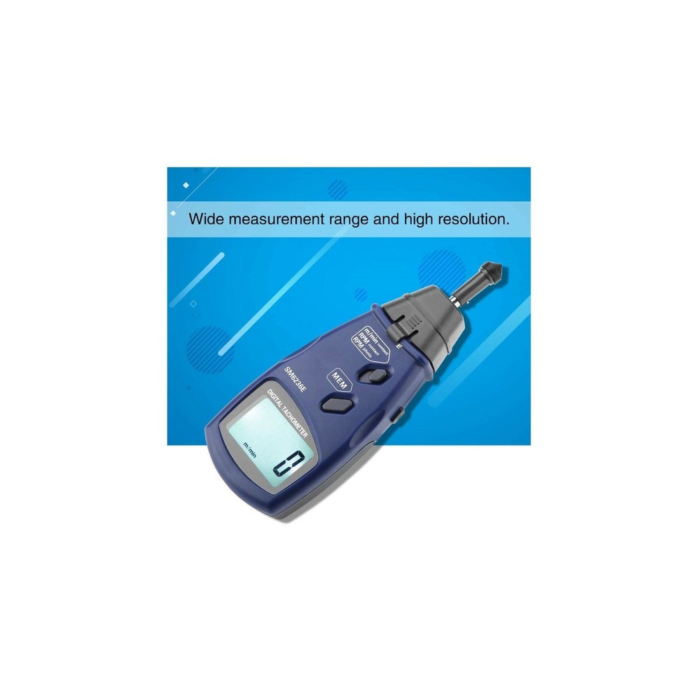Multi-Purpose Digital Tachometer Tach Meter,LCD Contact/Non-Contact Rotation ...