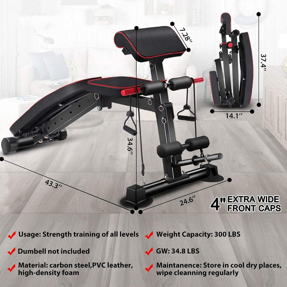 Adjustable Weight Bench Dumbbell Weight Bench Foldable Workout Bench for Gym