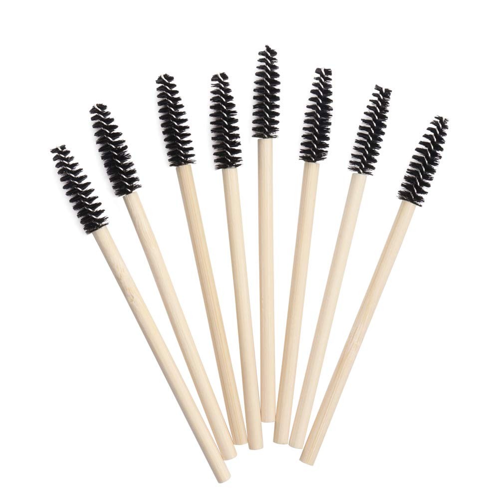 100 Pack Disposable Bamboo Handle Mascara Wands for Eyelash Extensions