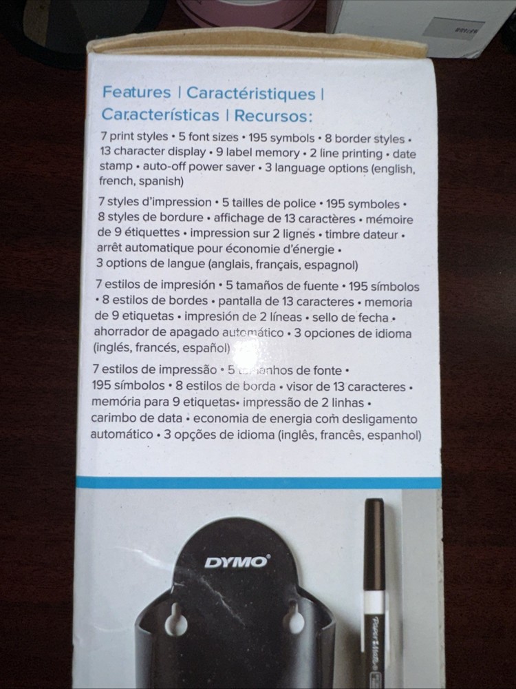 DYMO Portable Printer Handheld Label Maker Black Silver Letratag 100H+ Sealed