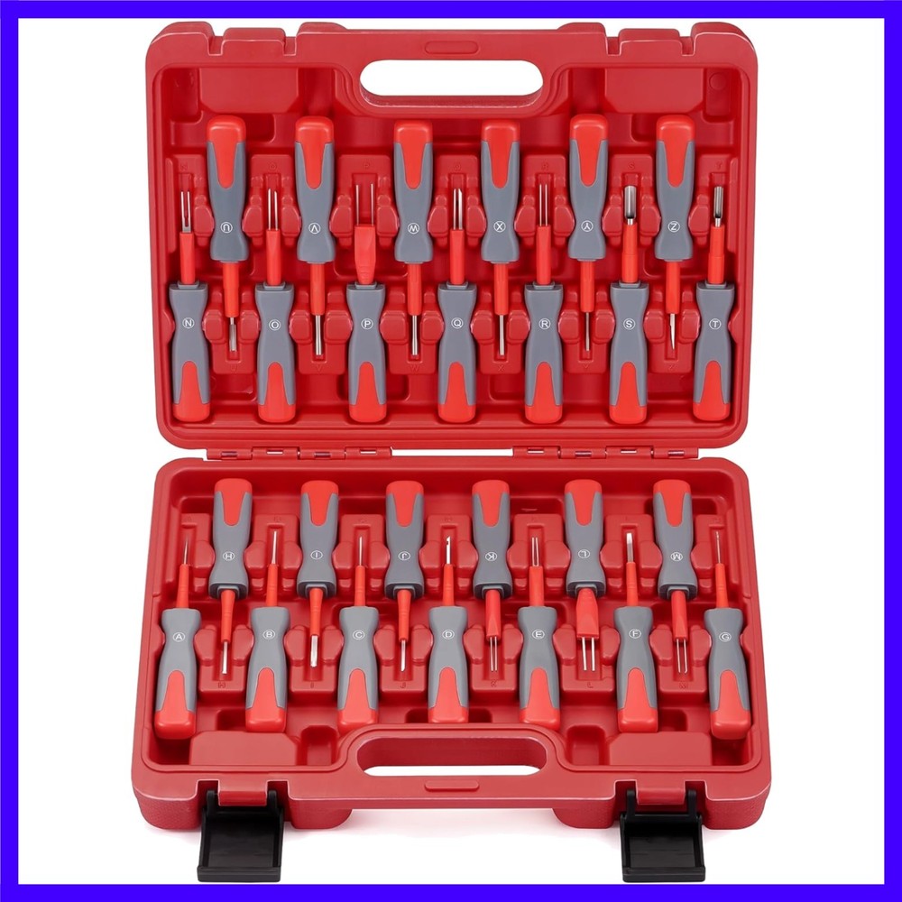 Terminal Removal Tool Kit, 26 Pcs Depinning Tool Pin Removal Tool Kit, Connec...