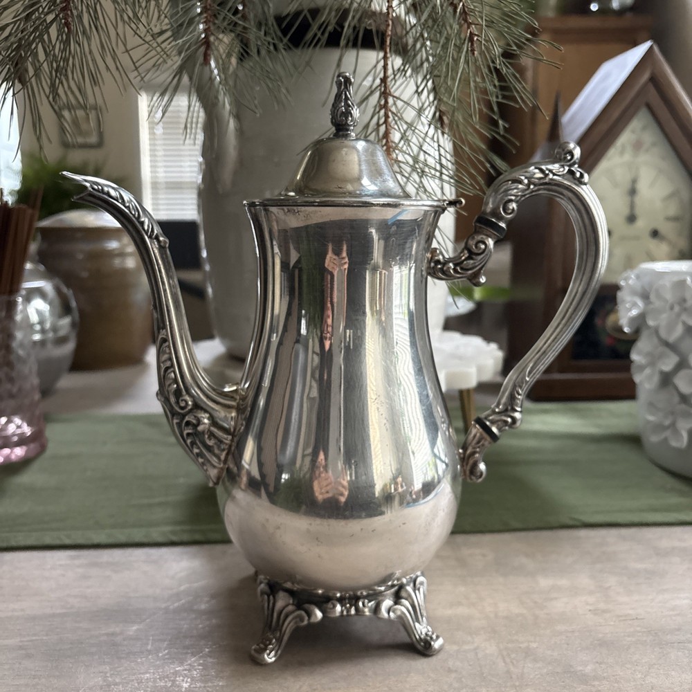 Silver Plated Ornate 4 Footed Coffee/Teapot