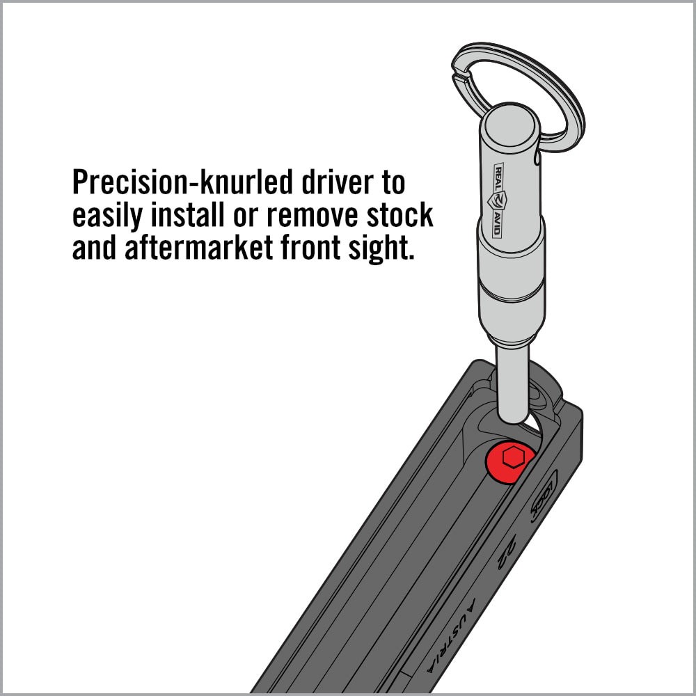Real Avid 2-in-1 Tool For Glock Disasembly & Front Sight, AVGLOCK21 Sight Tool