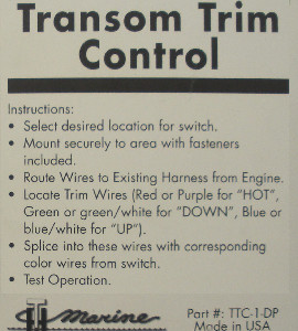 TH Marine TTC-1-DP Transom Trim Control
