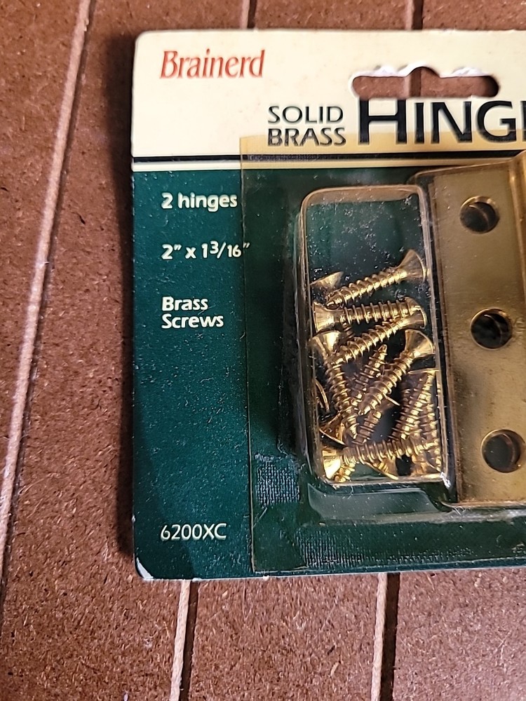 Brainerd Solid Brass MINI Hinges #6200XC ~2" x 13/16" ~ (4-Hinges) with Screws