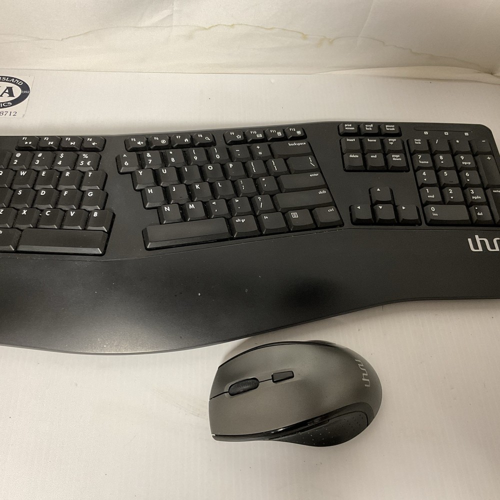 Uhuru UEKM-20 Wireless Ergonomic Keyboard Mouse Combo New Open Box Complete