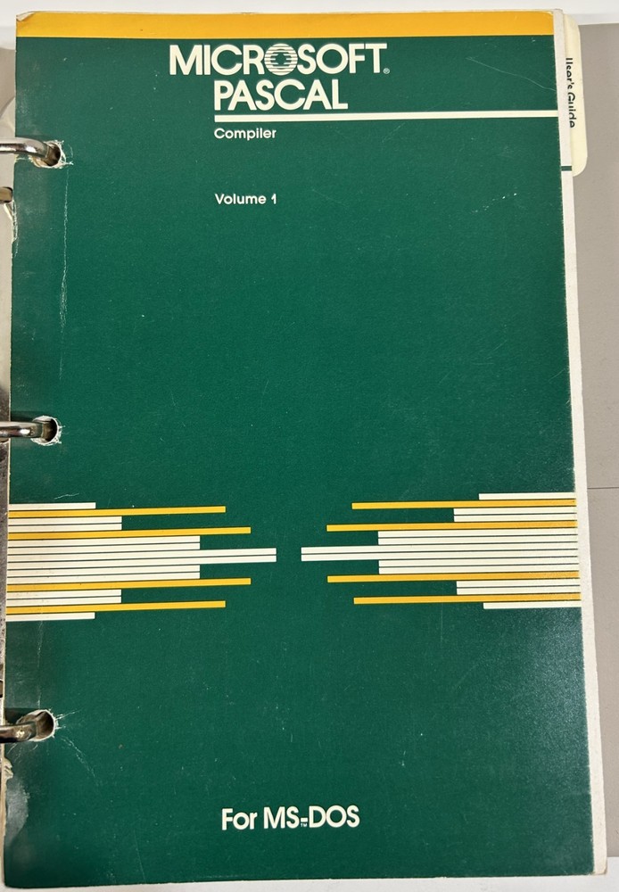 Microsoft Pascal Compiler Vrs 3.32 Manual & Software