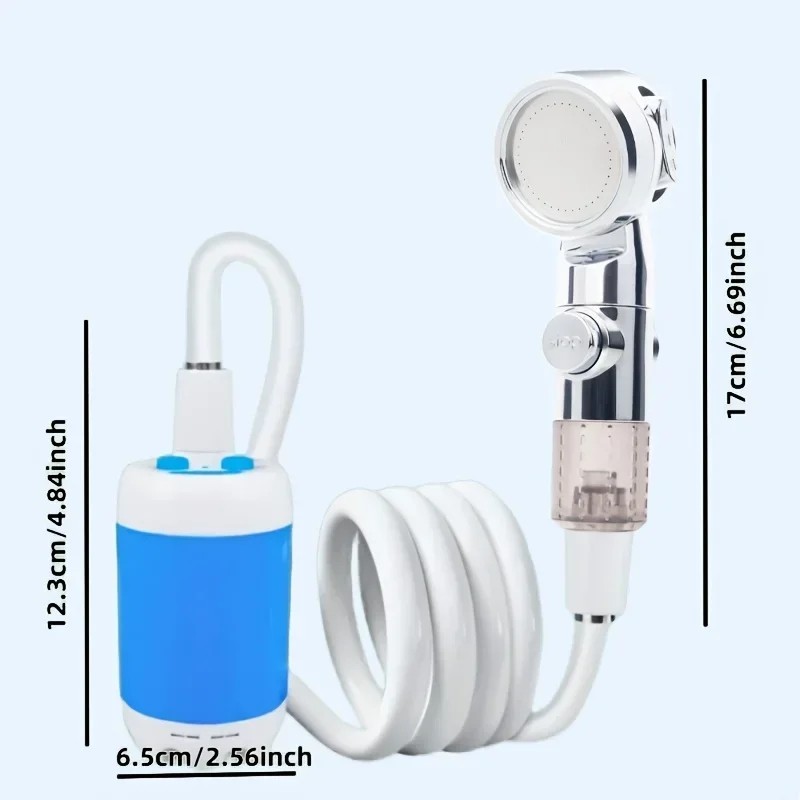 Portable USB Rechargeable Shower Head - Multi-Purpose, Lightweight, Efficient