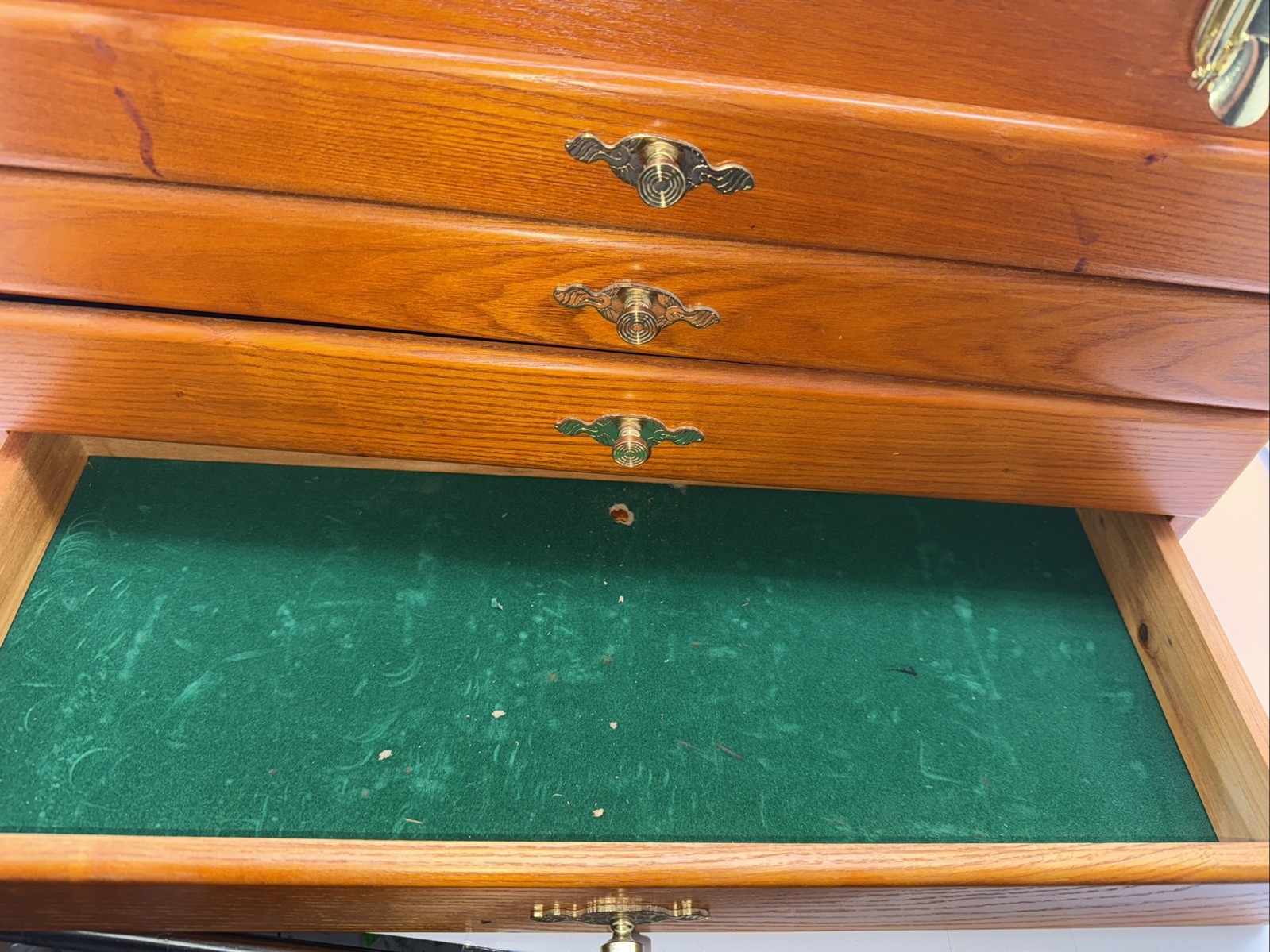 VINTAGE SISCO OAK HARDWOOD UTILITY CHEST JEWELERS COLLECTORS MACHINISTS