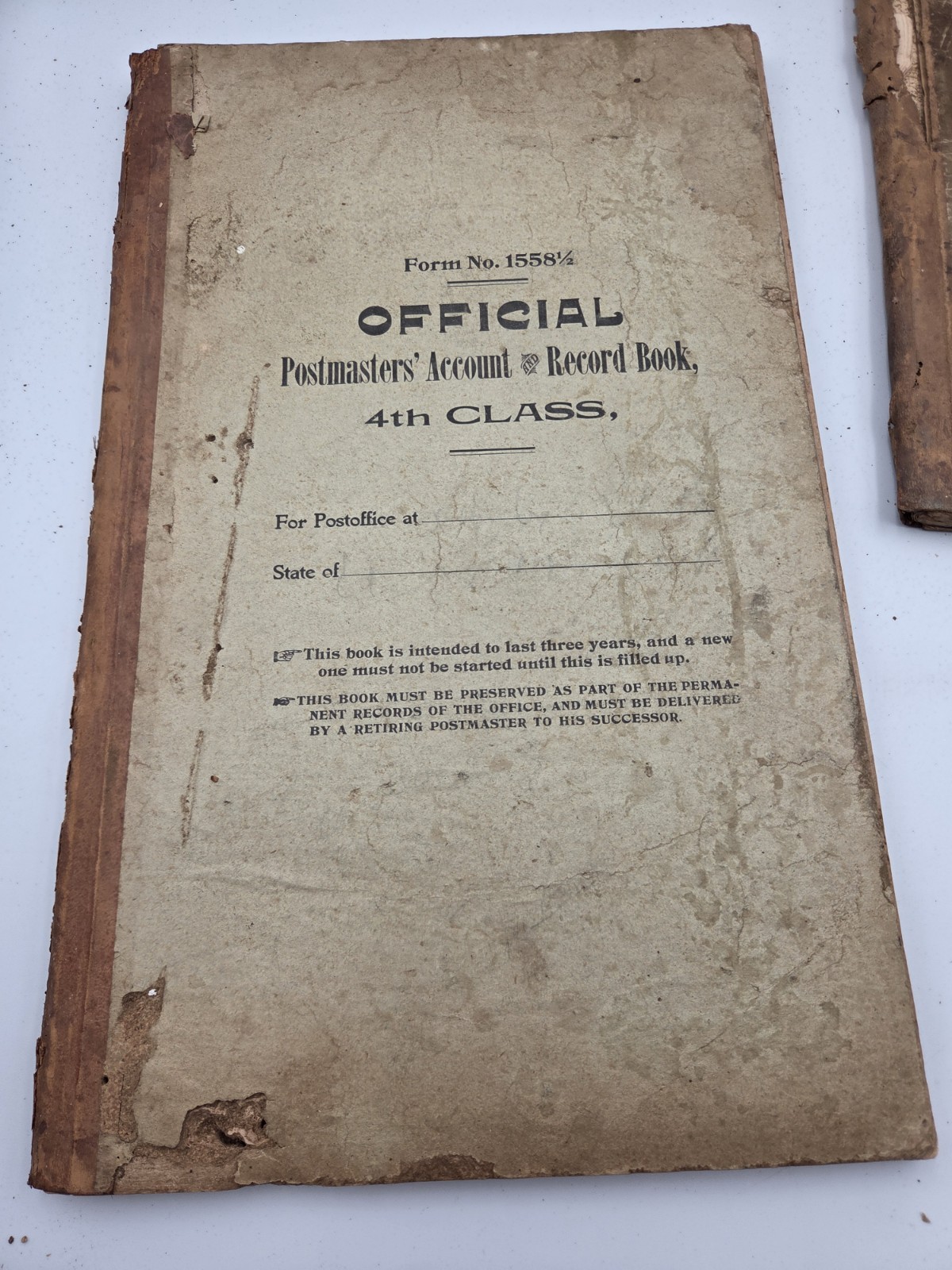 (4) Antique Postmasters Account Record Book 4th Class Abilene Virginia 1899-1906