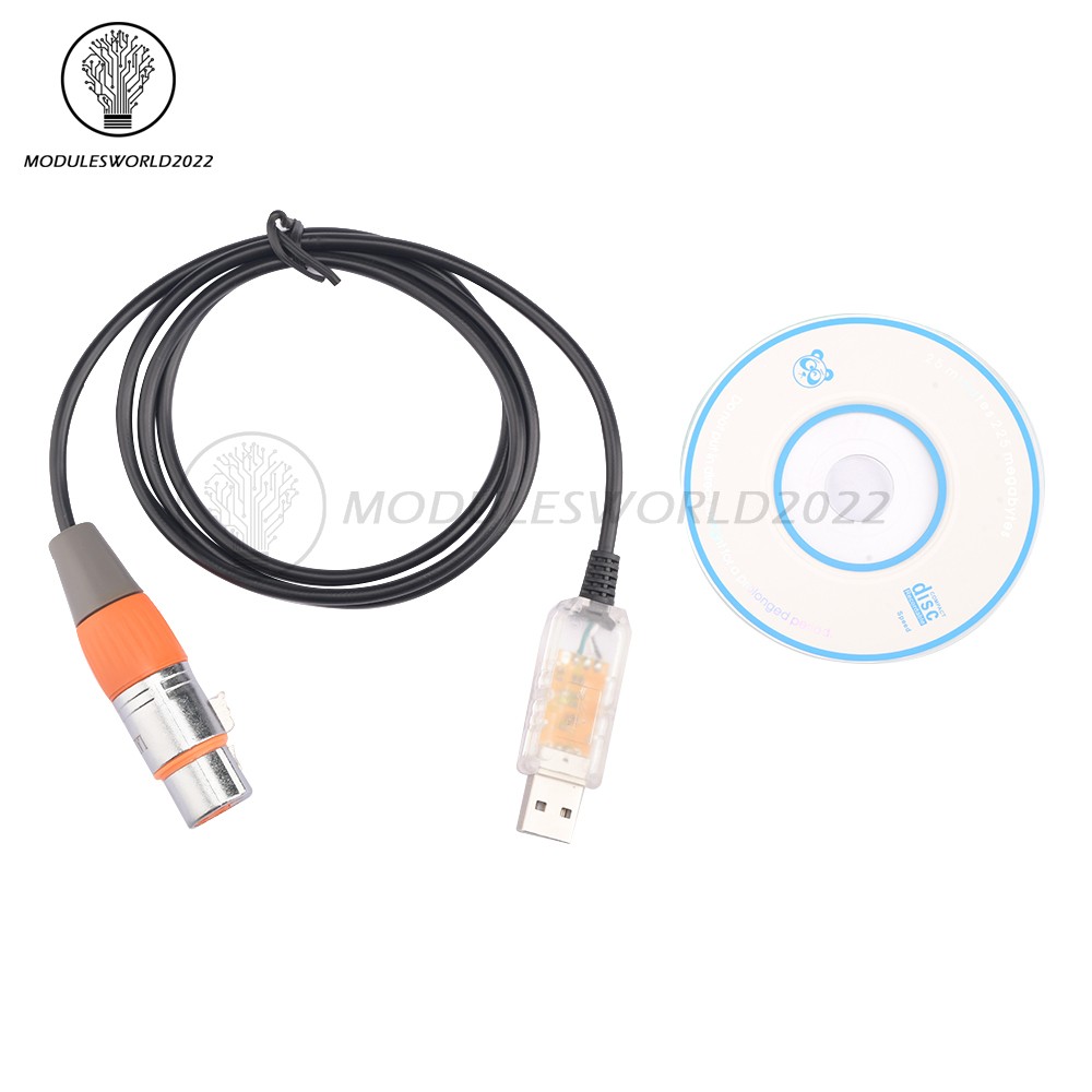 USB to DMX Interface Adapter Cable Stage Light PC DMX512 Controller Dimmer DMX