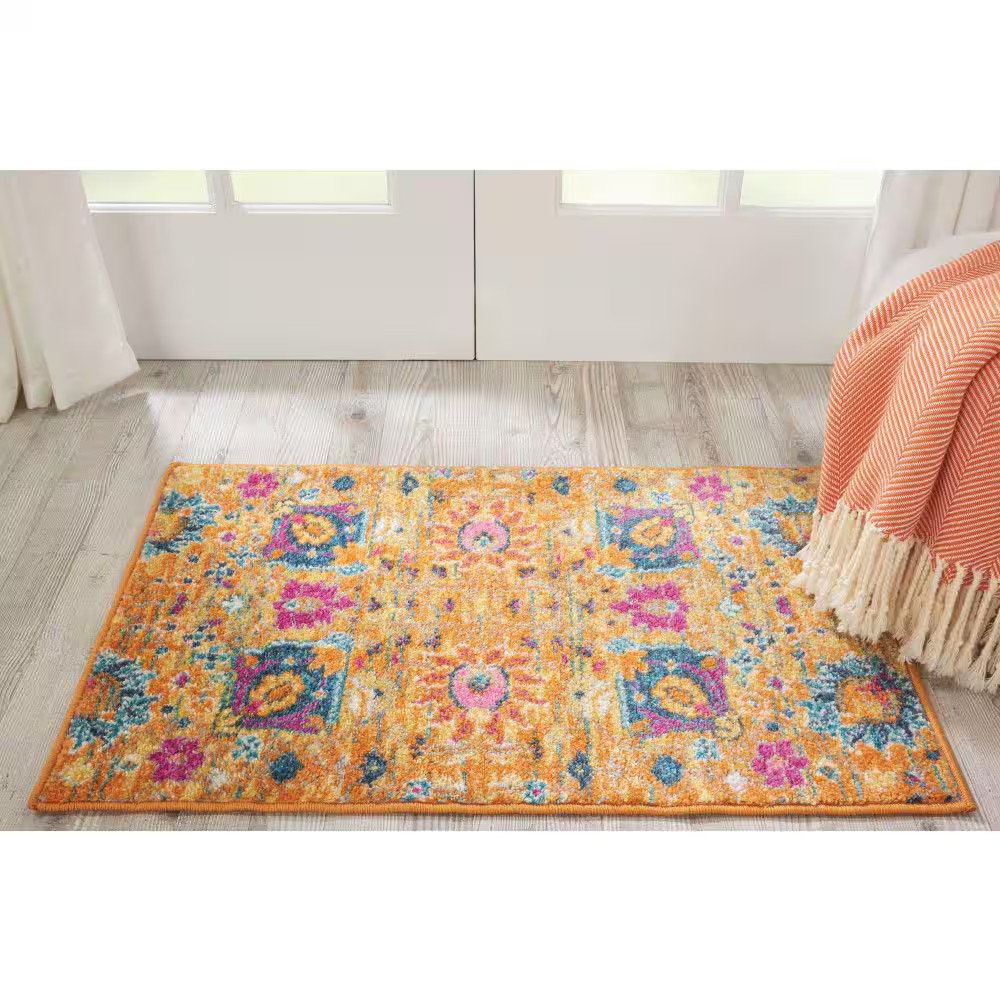 Passion Sun Doormat 2 Ft. X 3 Ft. Persian Vintage Kitchen Area Rug