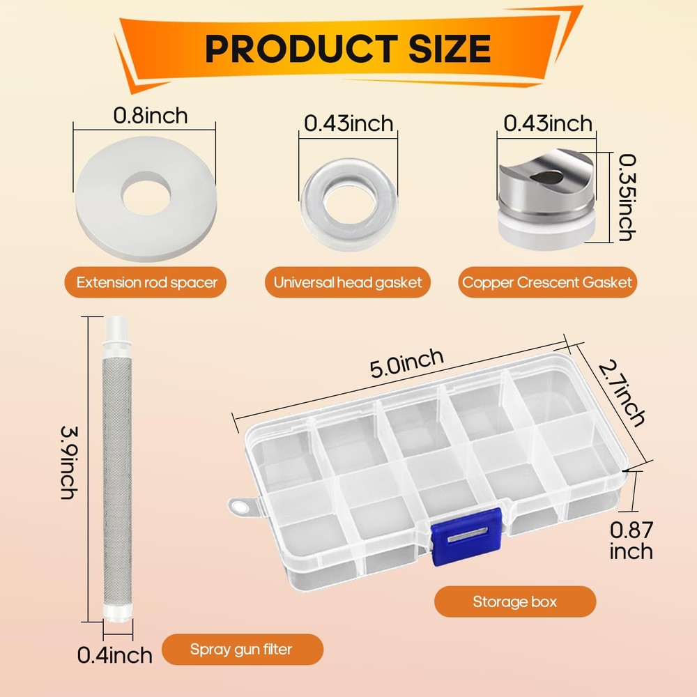 Airless Paint Sprayer Gaskets Seal Tip Nylon Flat Spacers White
