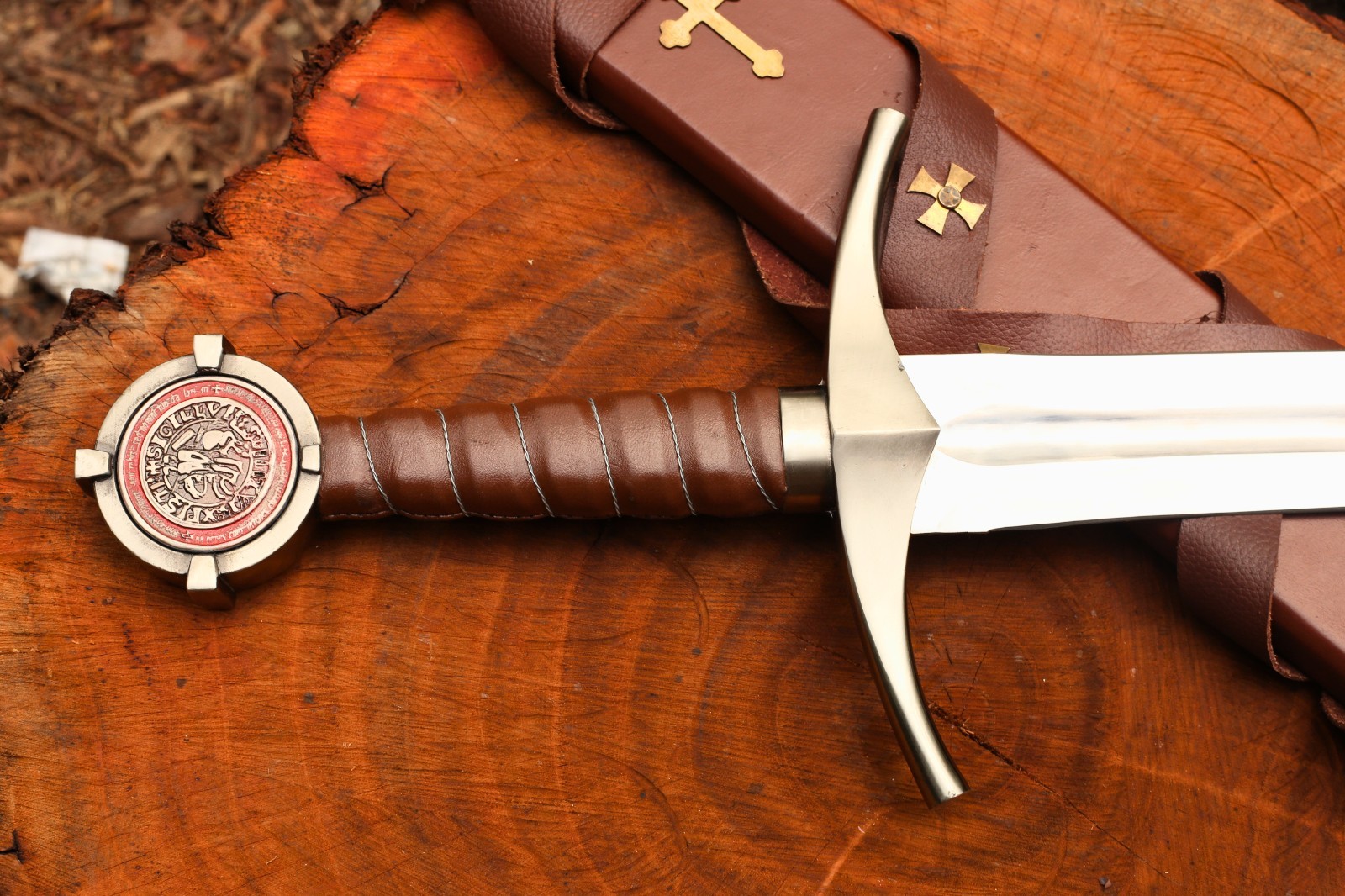 Hand-forged Knights Templar Sword Set — display, cosplay, best gift for him.