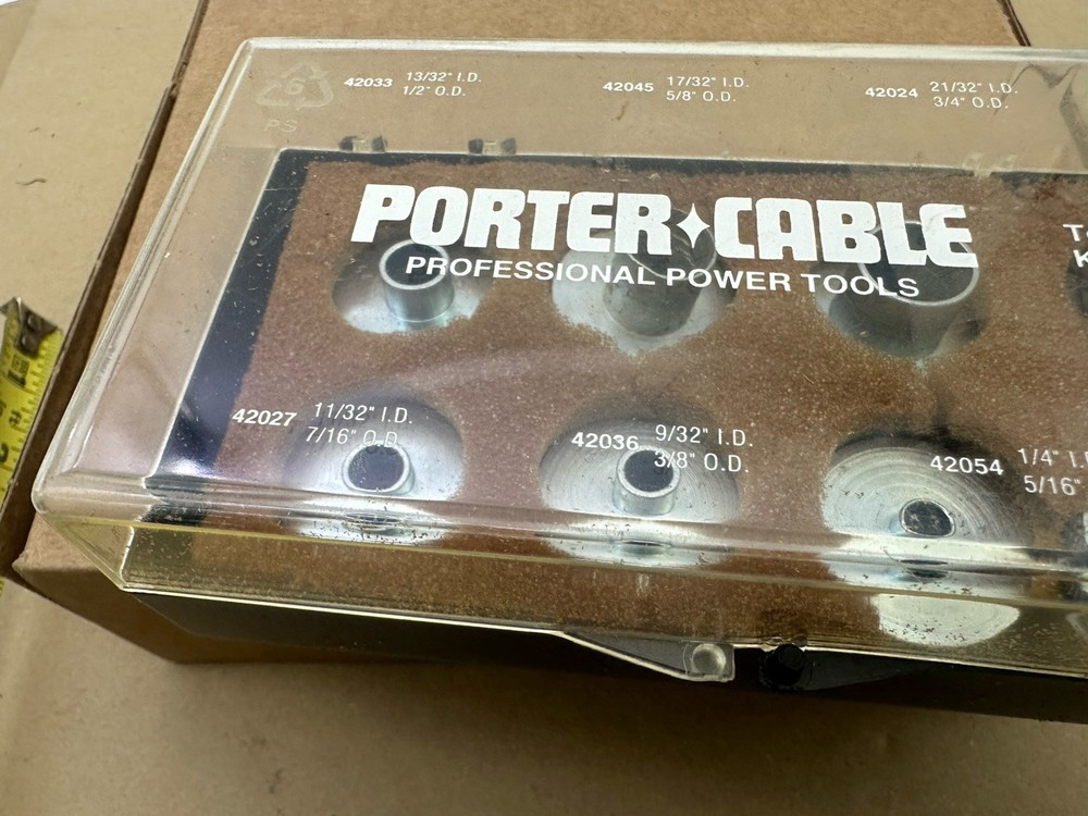 Porter-Cable 42000 9-Piece Router Template Guide Kit Complete Nice Shape *READ