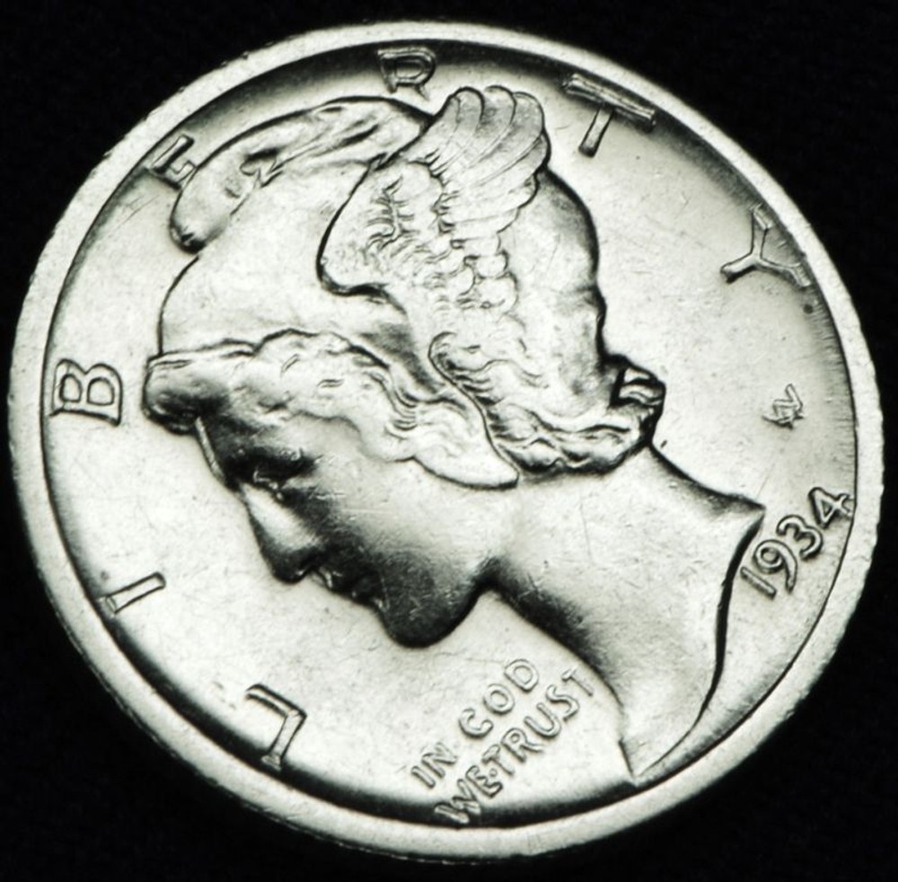 1934-d Mercury Dime.      High Grade   (Inventory A)