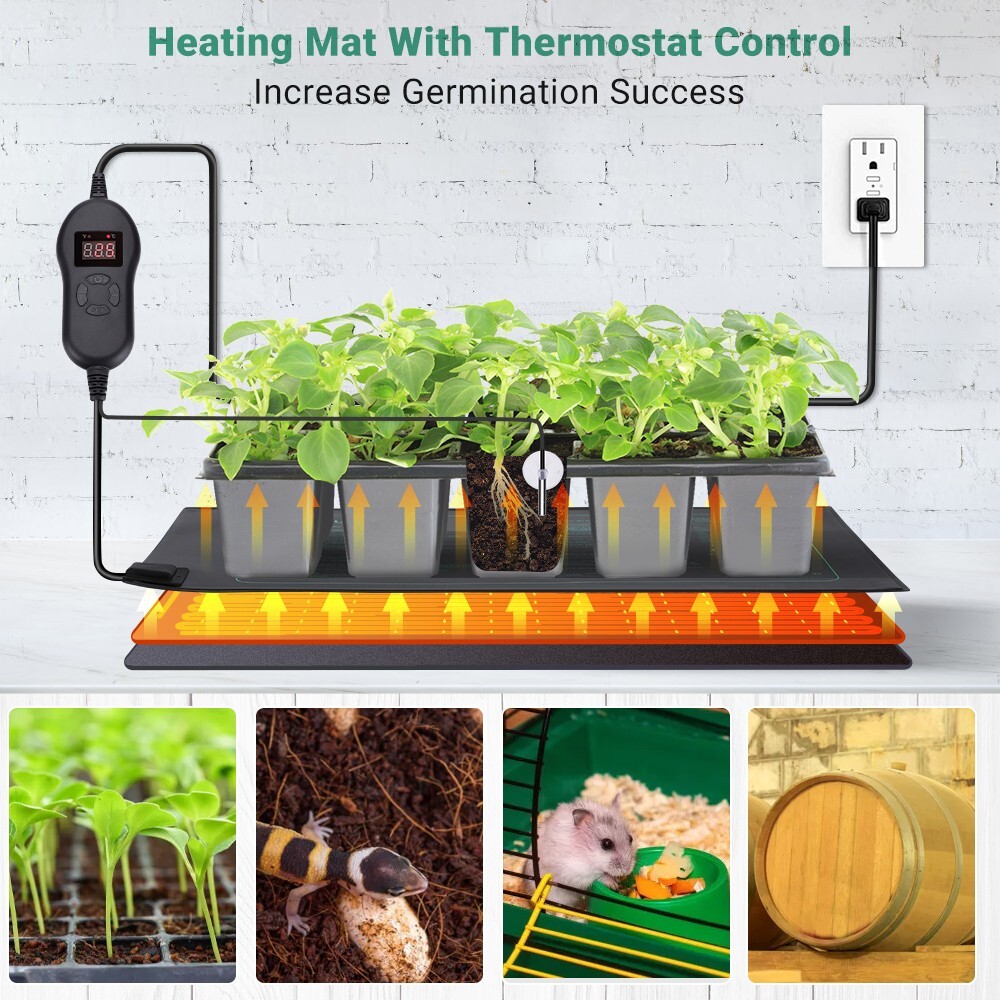 Seedling Mat With Heat Controller Germination MET Certified Plants Heating Pad