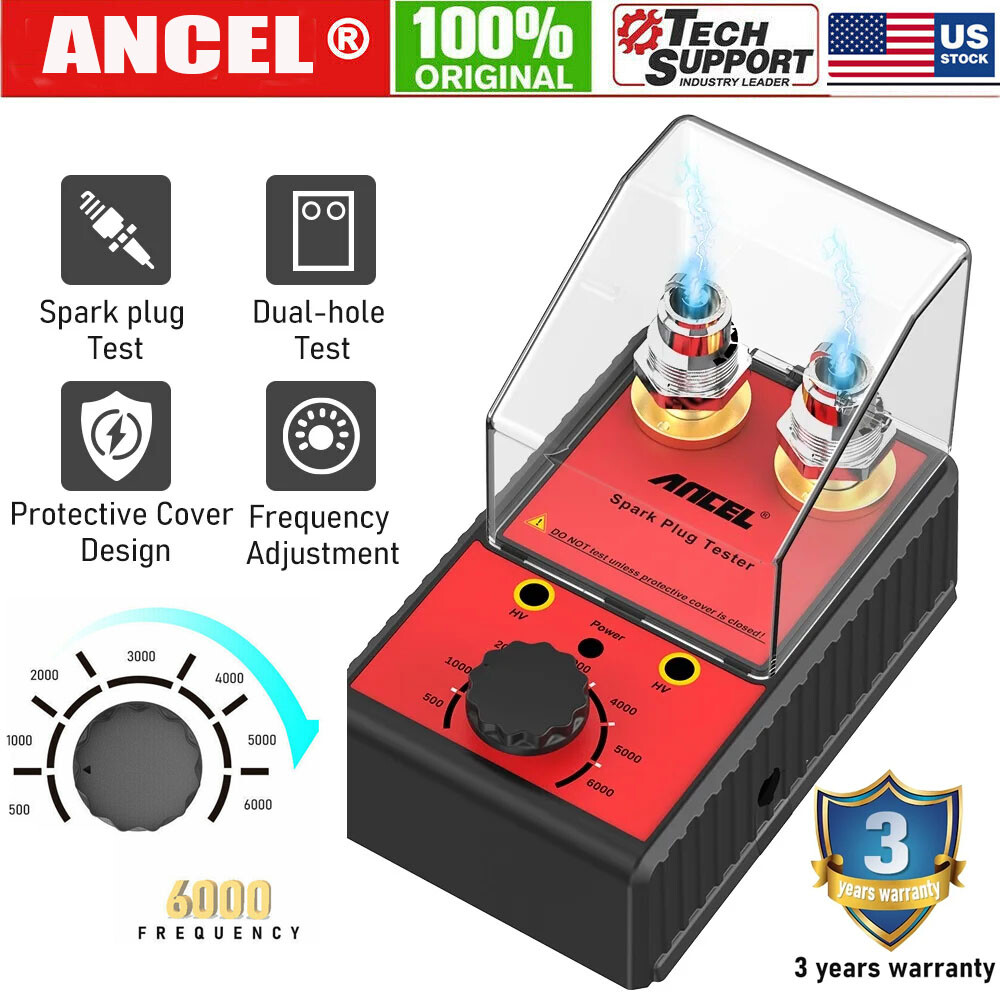 Dual Hole 12V Car Spark Plug Tester Ignition Plug Analyzer Diagnostic Detector