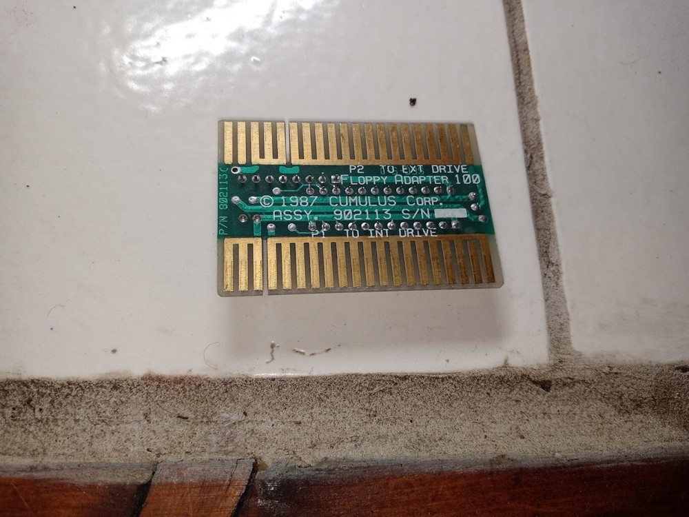 1987 CUMULUS CORP FLOPPY ADAPTER 100 902113 8021130