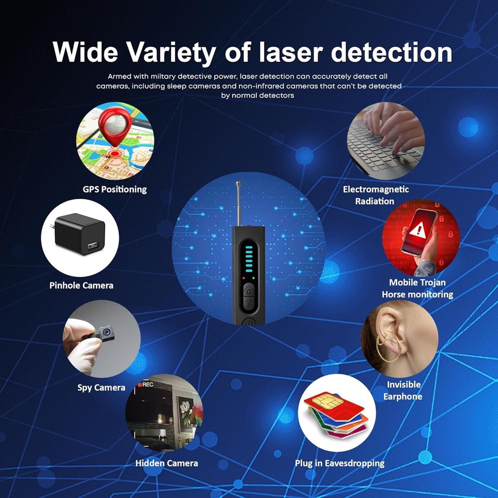 Portable Hidden Camera Detector Finder Bug GPS Tracker Scanner Device Car Hotel
