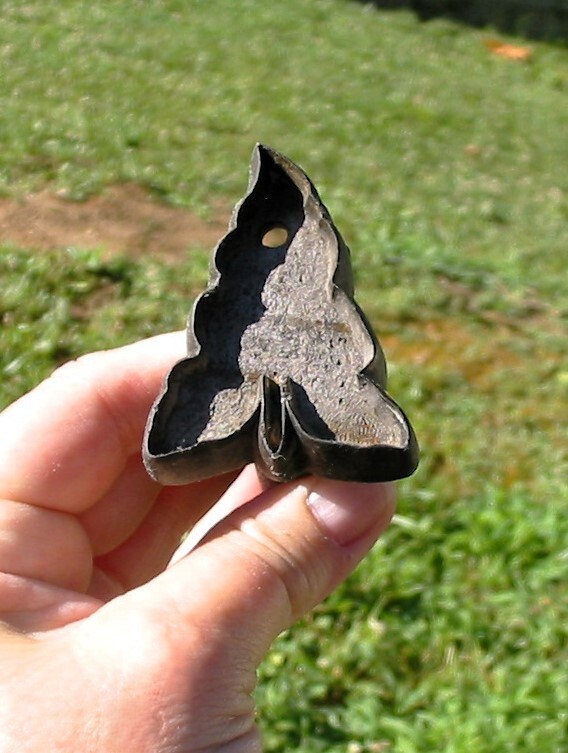 Vintage 3 pc Millinery Triangular Tropical Leaf Flower Mold Brass Antique #53